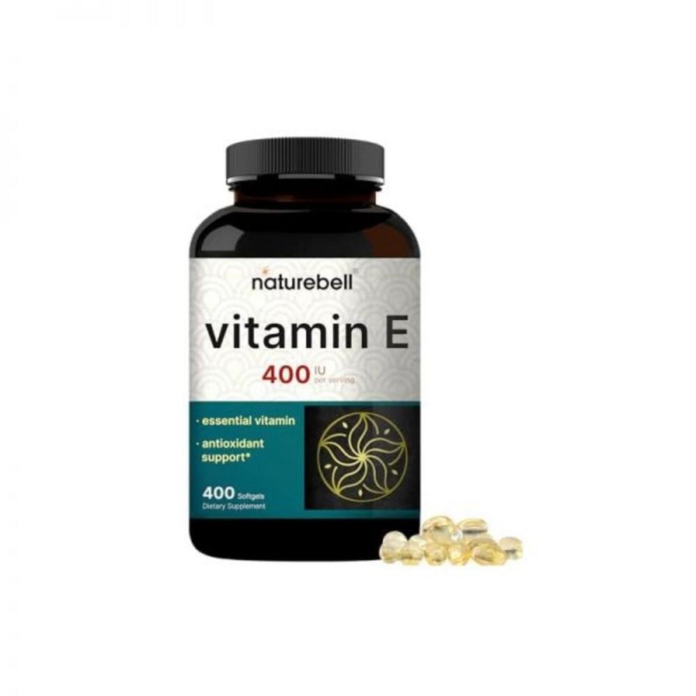 Naturebell Vitamin E Oil 400U Per Serving (400 Tablets) Essential Antioxidant Supplement Easily Absorbed – Skin, Heart, Immune Health Non-GMO 1 Pcs