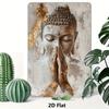 [2D Flat] 1pc Golden Leaf Buddha Retro Tin Sign, Mixed Color, Aluminum, Reusable, 8x12Inch/20*30cm, with Wall Plaque Poster Gift
