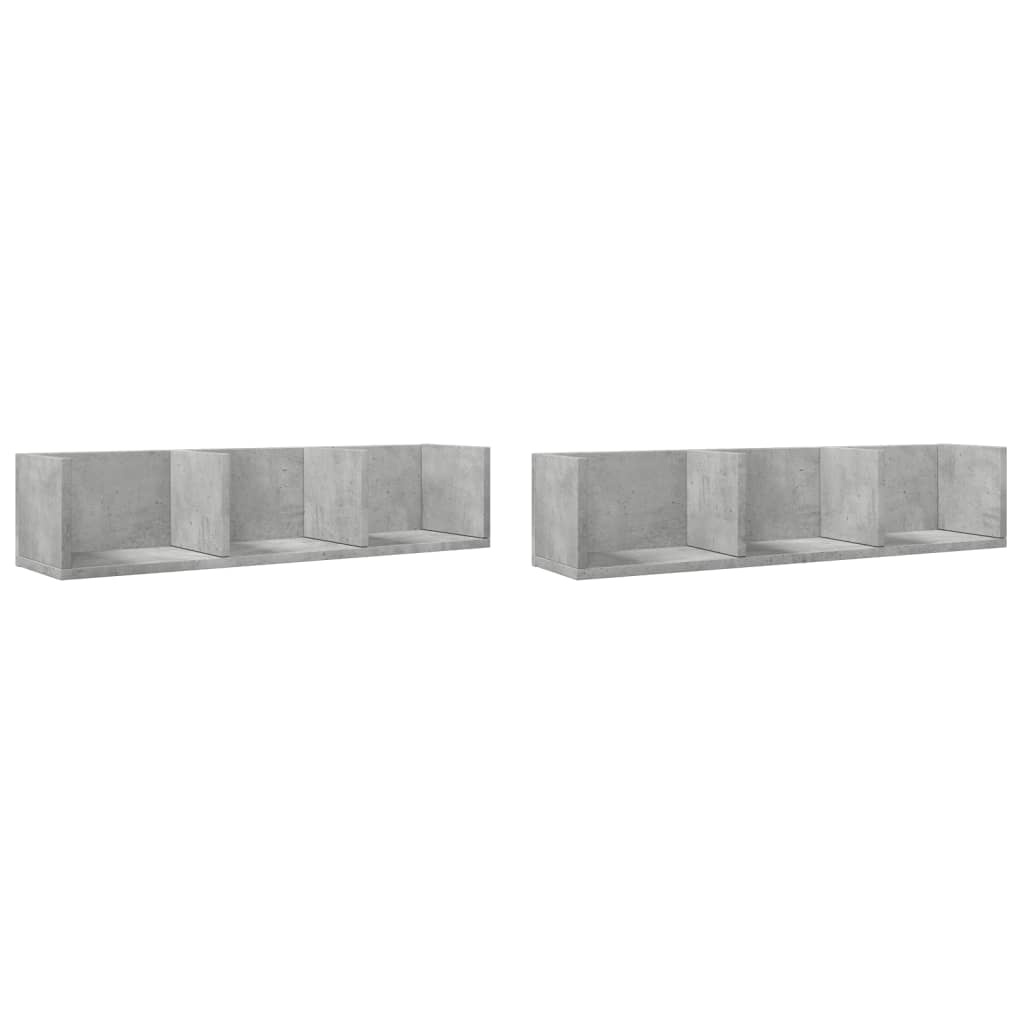 Wall Cabinets 2 pcs Concrete Grey 75 x 18 x 16.5 cm Engineered Wood
