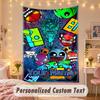 Custom Personalized Tapestry,Geometry Dash Print Custom Name Text Wall Art Hanging for Bedroom