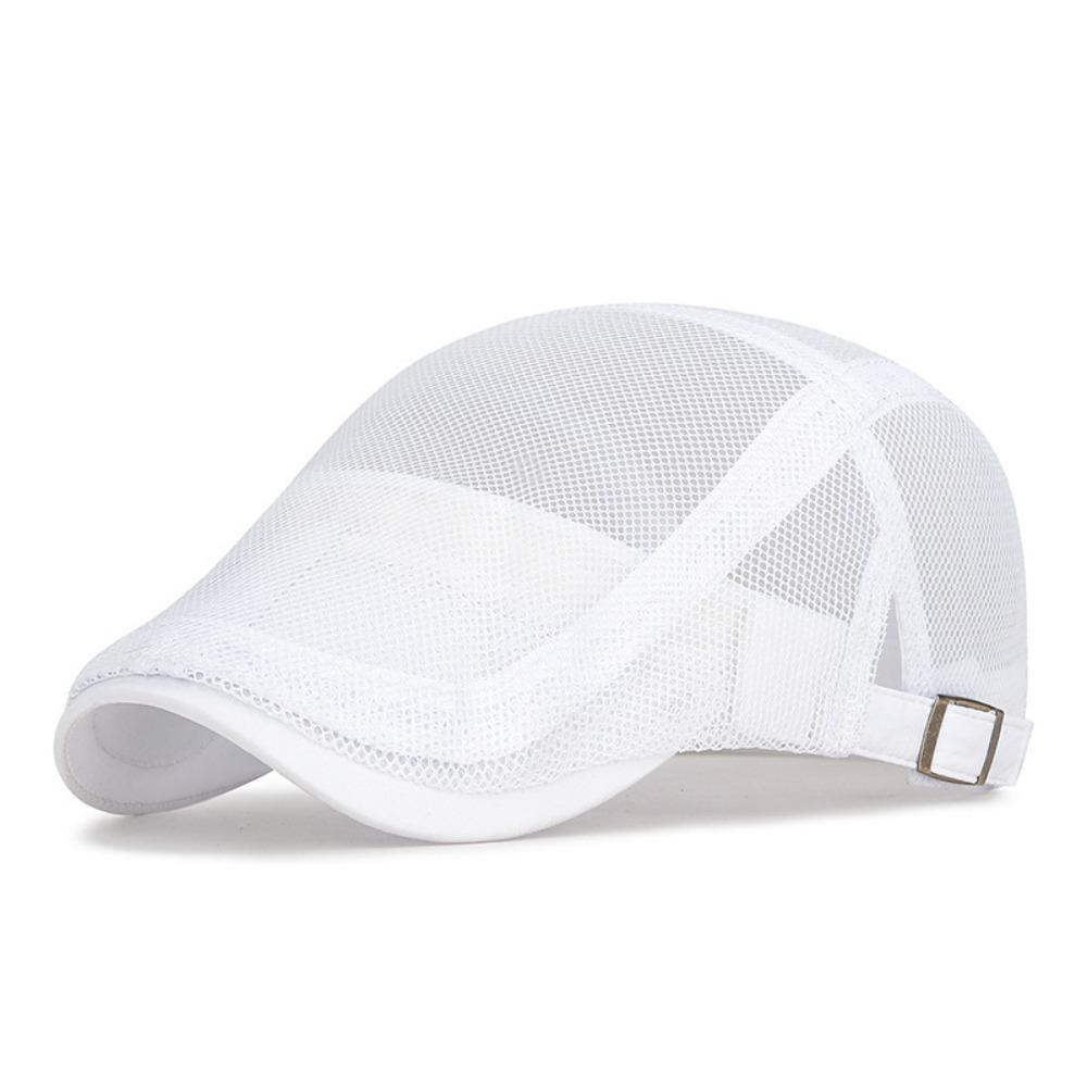 Casual Outdoor Beret Men's Hat Breathable Mesh Forward Cap Spring Summer Adjustable Thin Sun Hats Flat Gorras