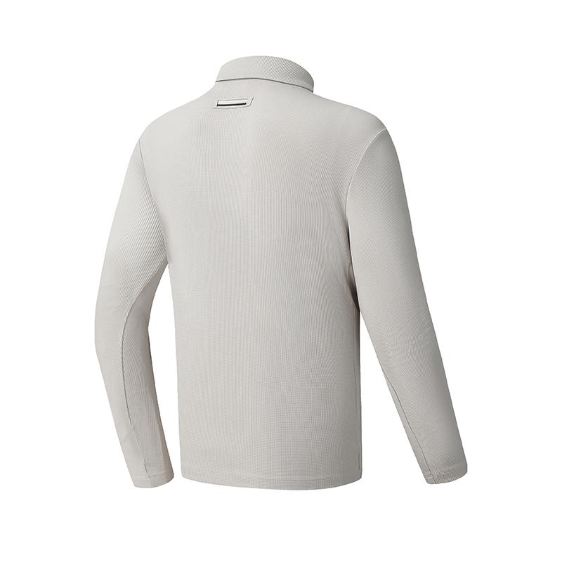 Fila Golf Series Fashion Sports Casual Stretch Comfortable Solid Color Knit Long Sleeve Polo Shirt Men Tops A11M545201FGY