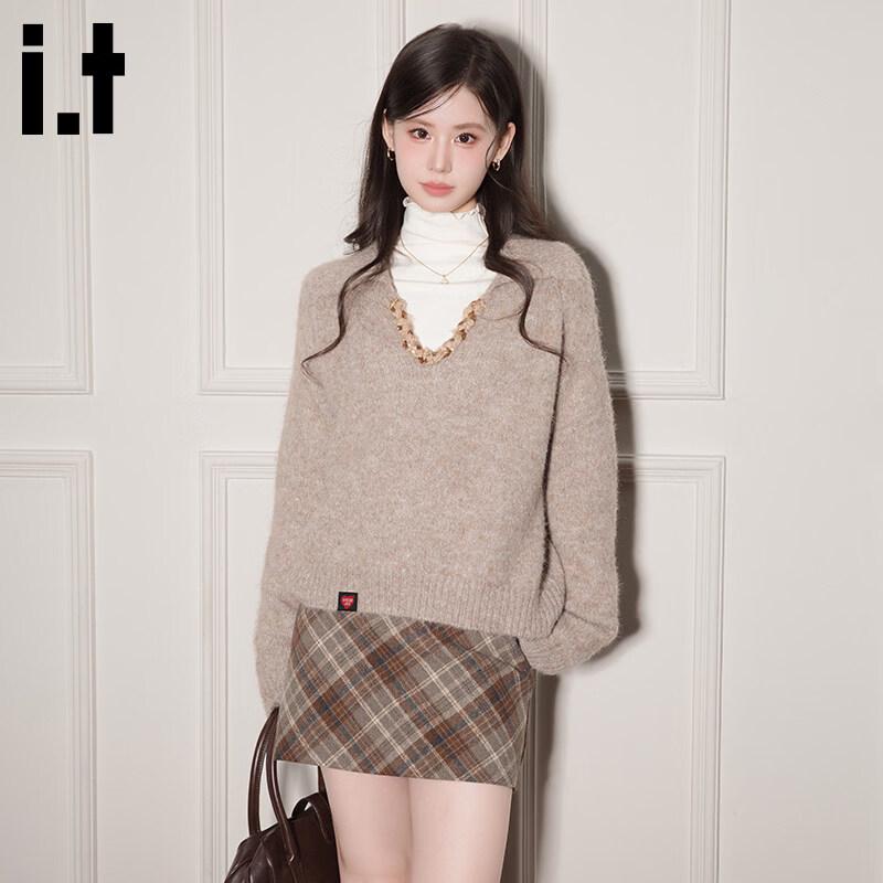 Women s V-Neck Pullover Knit Sweater One Size