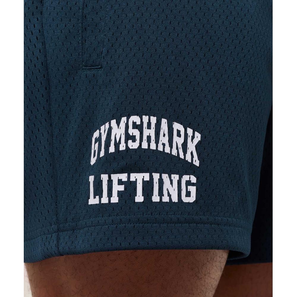 Gymshark Lifting Mesh 5 Shorts Navy A4b7v Ub9p