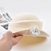Women French Style 's Elegant Pillbox Fedora Hat Winter Party Church Hats