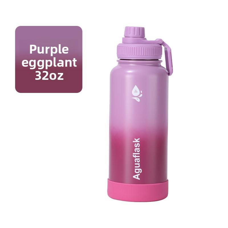 Large Capacity Gradient Color Insulated Cup With Letter Print Design Outdoor For