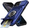 Case For iPhone 17 16 15 14 Pro Max 16 Plus Magnetic Rotated Ring Kickstand Heavy Duty Drop Protection Wallet Cover Funda Capa