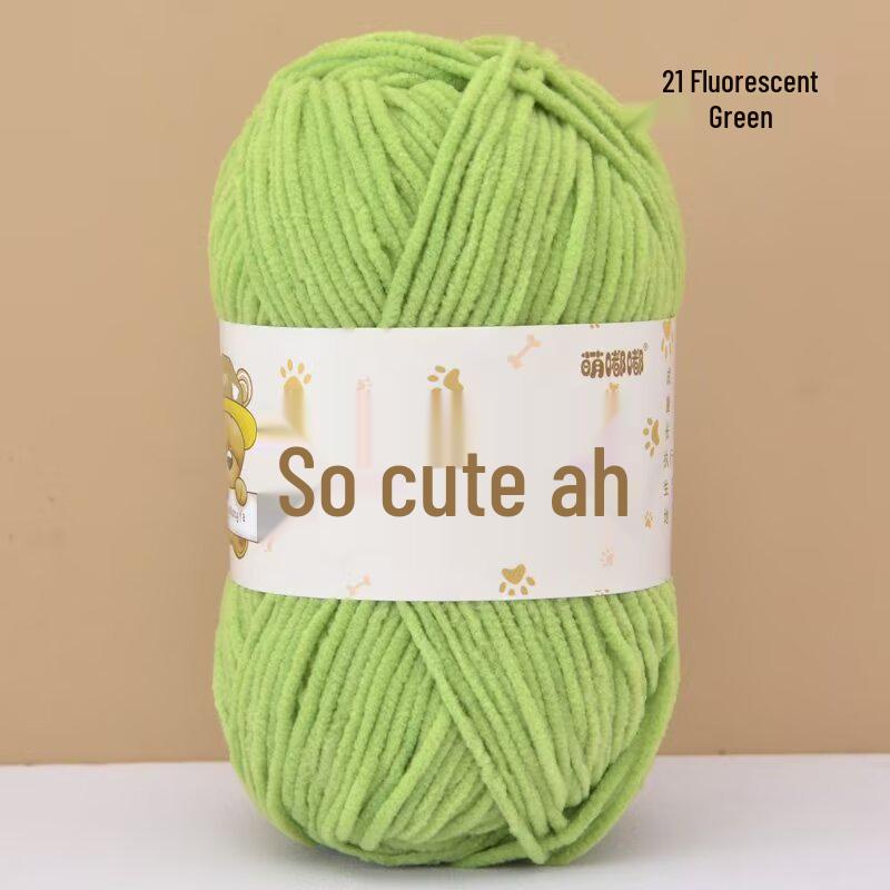 Chenille Crochet Yarn - Medium Thick Hand-Knitted for DIY Crafts & Dolls