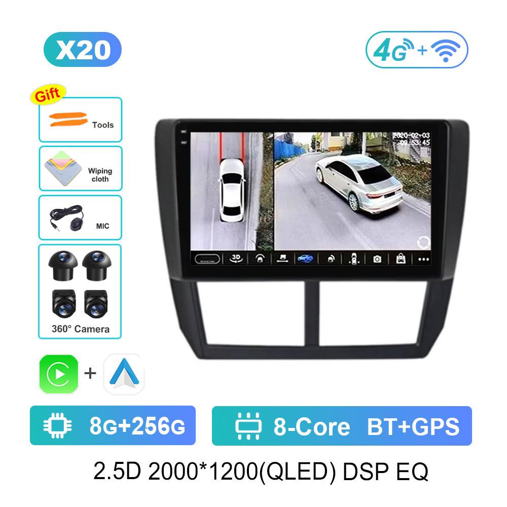 Android 14 Car Radio Multimedia Player for Subaru Impreza GH GE 2007 - 2011 GPS Navi WiFi QLED Touch Screen DSP Stereo 4G