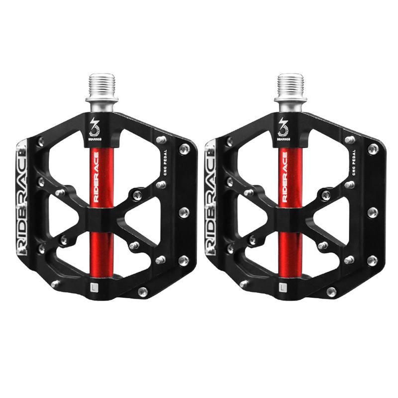 RIDERACE RN1527 Mountain Bike Pedals Aluminum Alloy Non-Slip 3-Bearing Pedals A