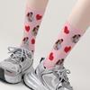 3D Custom Face Christmas Socks - Polyester, Full 360° Print, Ideal Holiday Gift