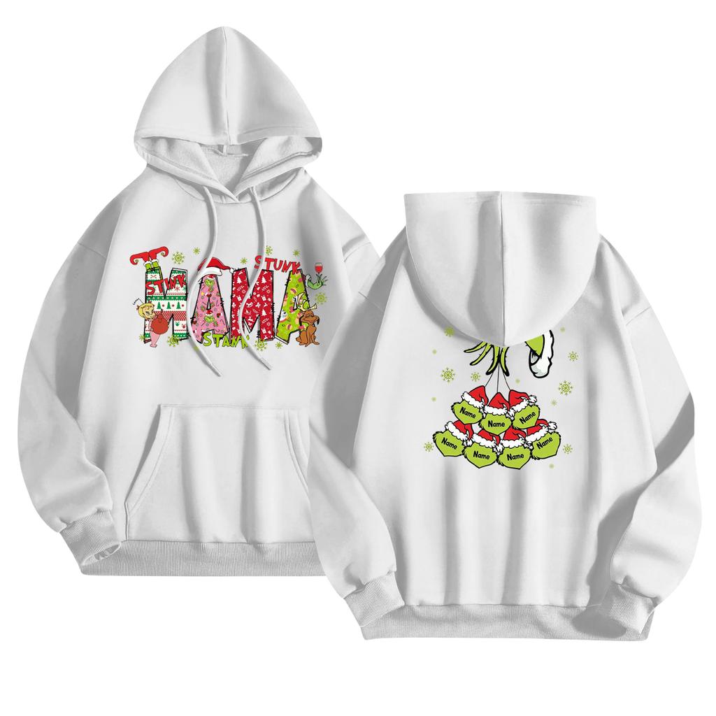 Women's Fashionable Casual Long-Sleeved Hooded Printed Sweatshirt