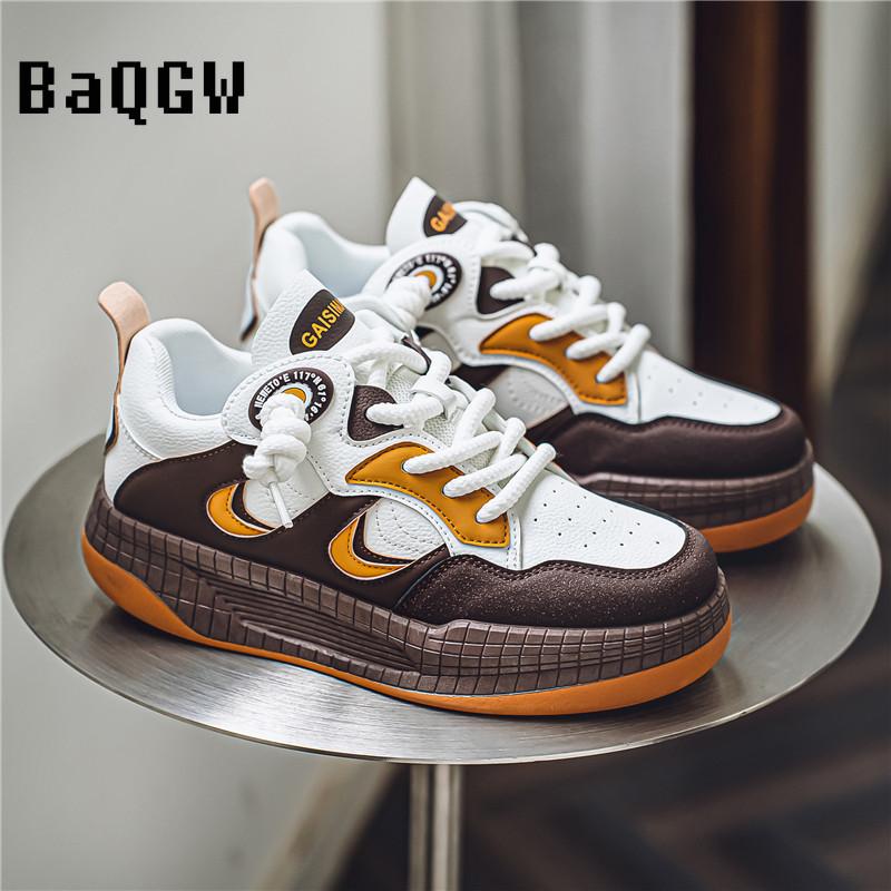 Autum Men Shoes Platform Male Casual Chunky Sneakers Board Shoes Fashion Thick-soled Trendy Vulcanized Shoes Student 2024 New