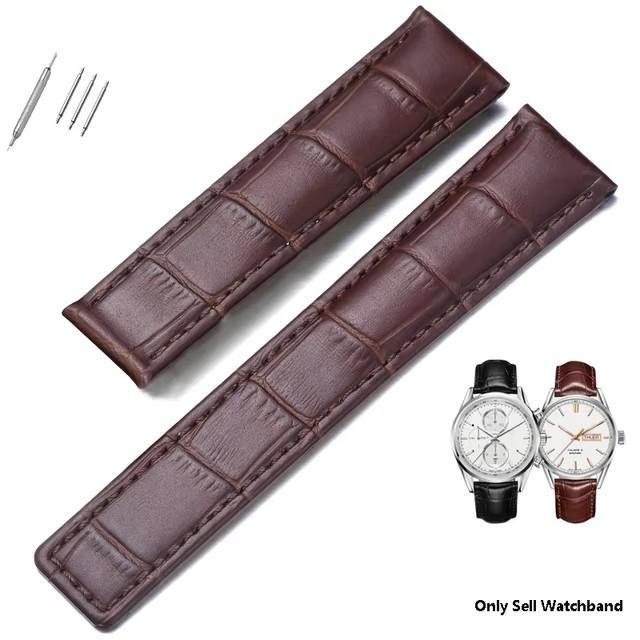 Genuine Leather Strap for Tag Heuer Watch Carrera Monaco Watch Belt Black Brown Bracelet Wristwatch Watchband 19mm 20mm 22mm