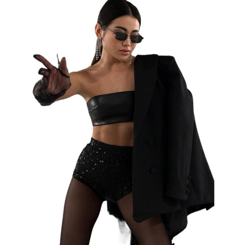 Sequin Three-Point Slim Fit Booty Shorts - 2025 European & American Spring Fashion