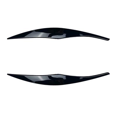 Black Front Headlight Cover Garnish Strip Eyebrow Cover Trim Sticker Glossy For BMW 3-Series  2005-2012 E90 E91 320I 330I