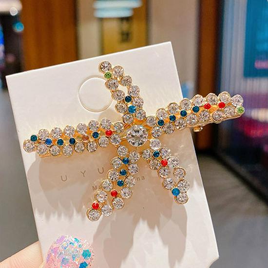 

Корейская заколка для волос в виде морской звезды с жемчугом и стразами - Женский сказочный аксессуар для головного убора