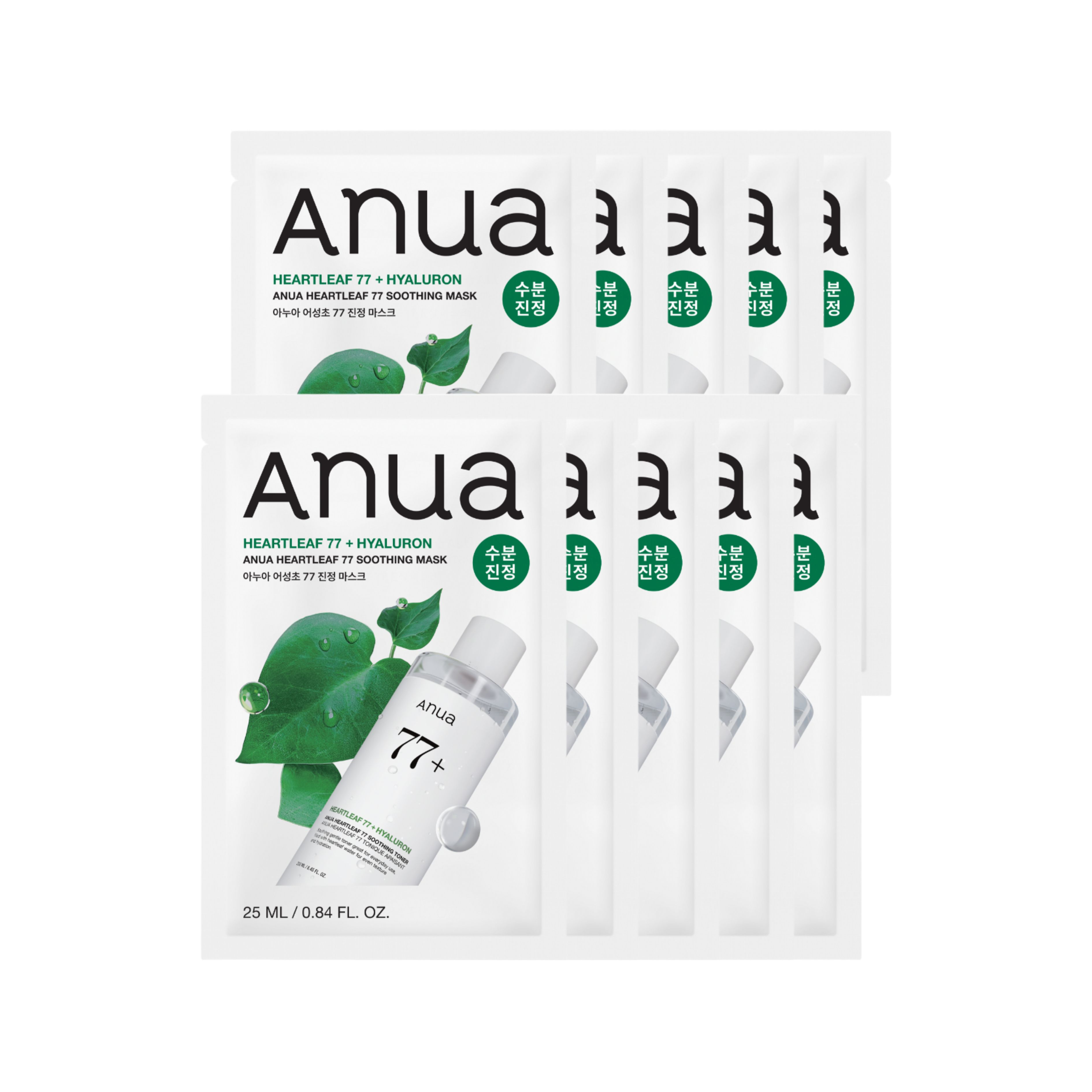 Anua Heartleaf 77 Soothing Sheet Mask Hydrating Facial Mask 25ml x 10 Sheets