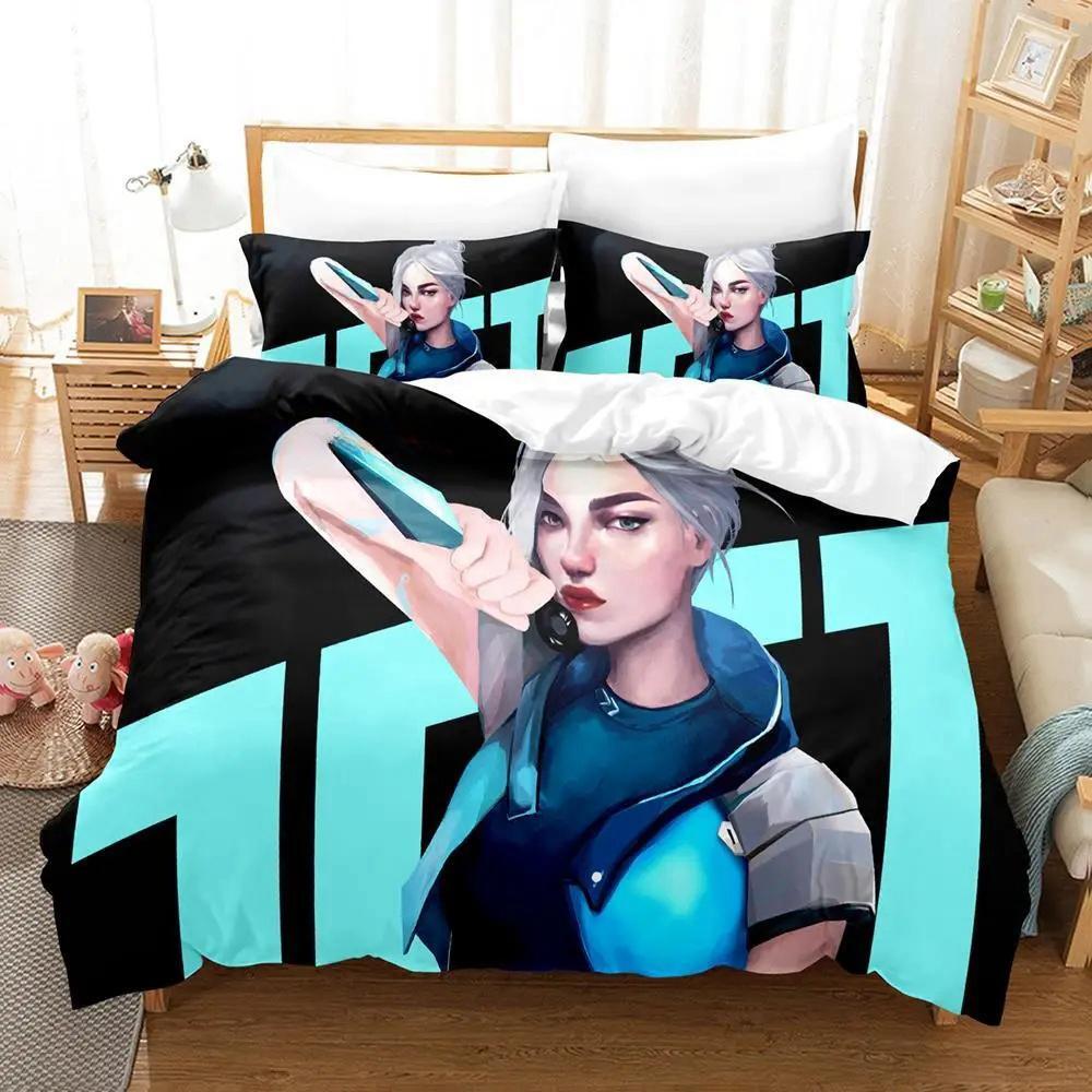 3d Print Game Jett Valorant Bedding Set Single Twin Full Queen King Size Bed Set Adult Kid Bedroom Duvet cover Sets Home Textile