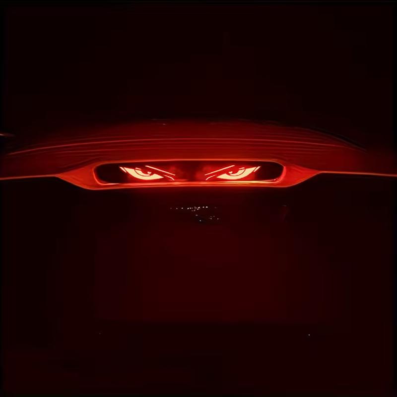 Eye-Catching Car High-Mounted Brake Light Sticker, Projection Light Translucent Film Eye Pattern, Suitable For All Car Models