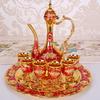 8Pcs/Set European Cup Kettle Vintage Metal Wine Wedding Tray Kit Home Gifts