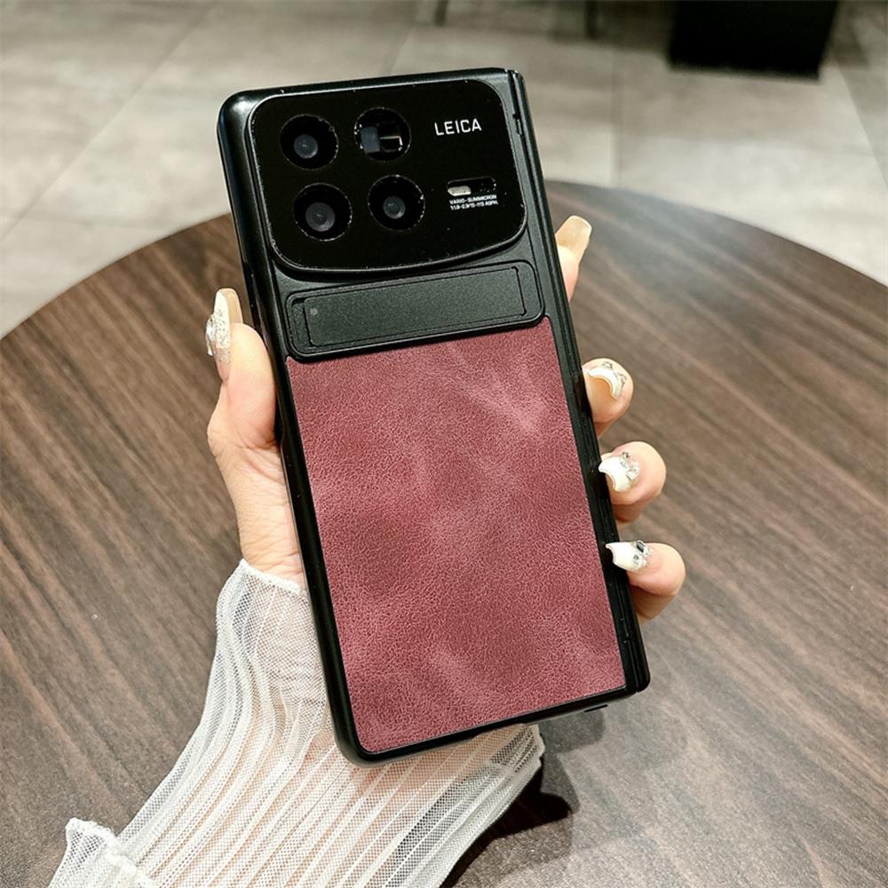 

For Xiaomi Mix Fold 4 5G Case Leather+PC Kickstand Phone Cover Red