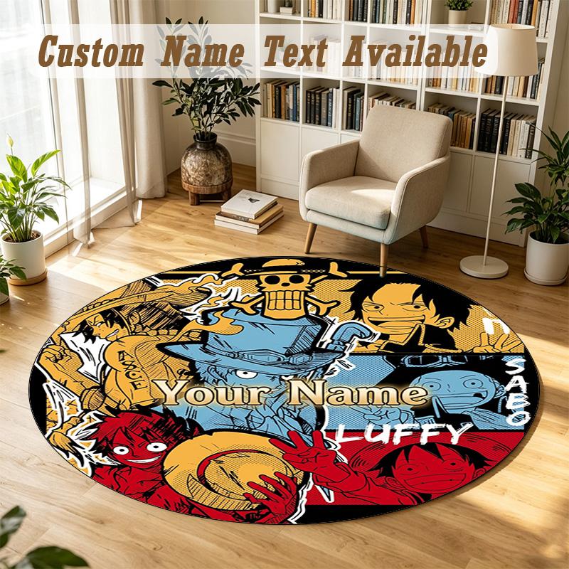 Round Rug Custom NameOne Piece Pattern Non Slip Carpet Home Floor Decor