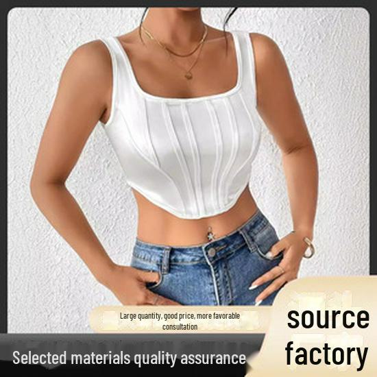 2025 Sexy European & American Nightclub Style Chest-Revealing Drawstring Long-Sleeve Vest