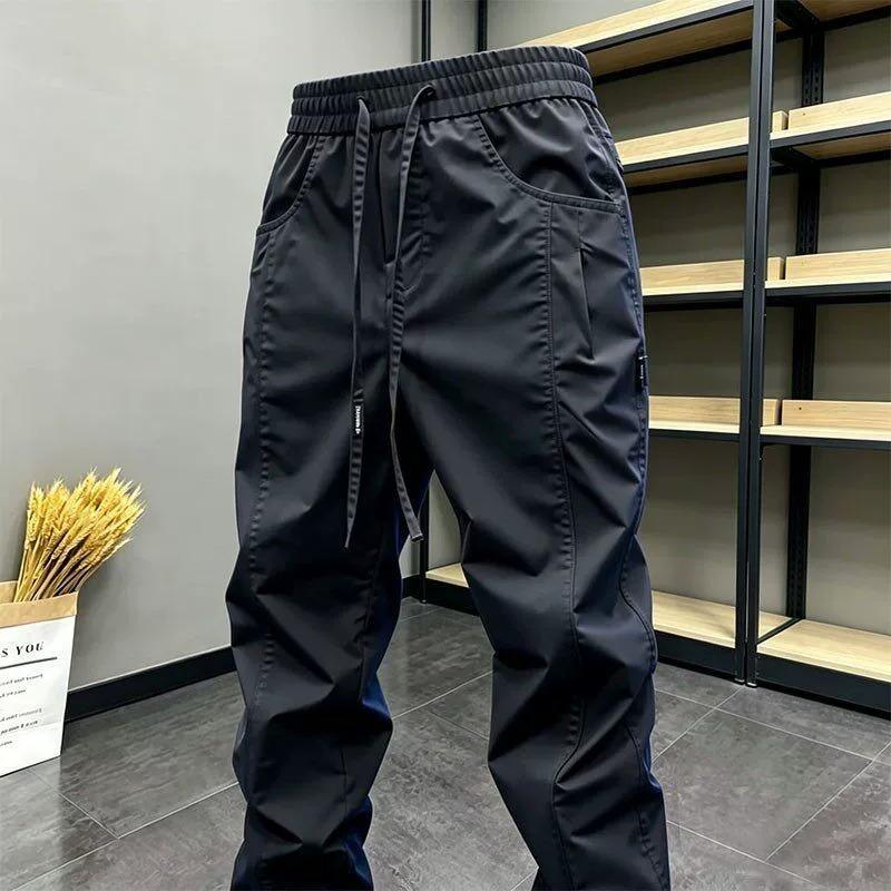 Fashion Trend Versatile Elastic Waist Outdoor Sports Pipe Pants Summer Thin Breathable Quick-drying Casual Pants Men