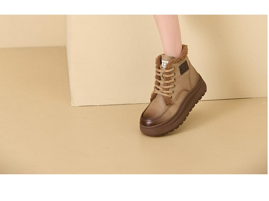 Bottes de Neige Rétro en Velours d'Agneau pour Femmes - Antidérapantes, Rehaussantes, à Semelles Épaisses, Bottines Courtes d'Hiver Chaudes