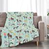 Horse Throw Blanket Super Soft Warm Floral Horse Blanket Cozy Plush Fleece Farm Stuffed Animal Horse Gifts Bedding Blanket