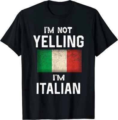 I'M Not Yelling I'M Italian Funny Italy Flag Unisex T-Shirt