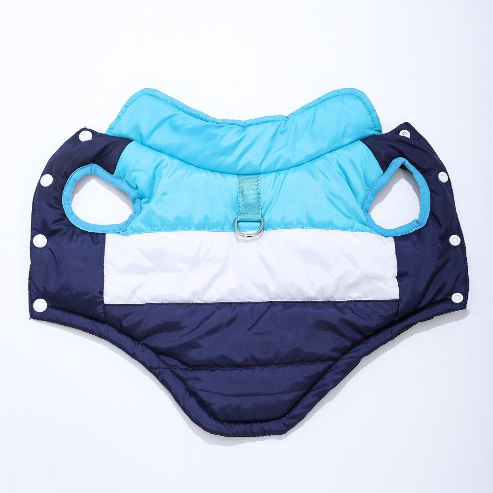 

Warm Color Block Vest with Leash Attachment for Small to Medium Dogs - Autumn/Winter Outdoor Pet Clothing XS синий
