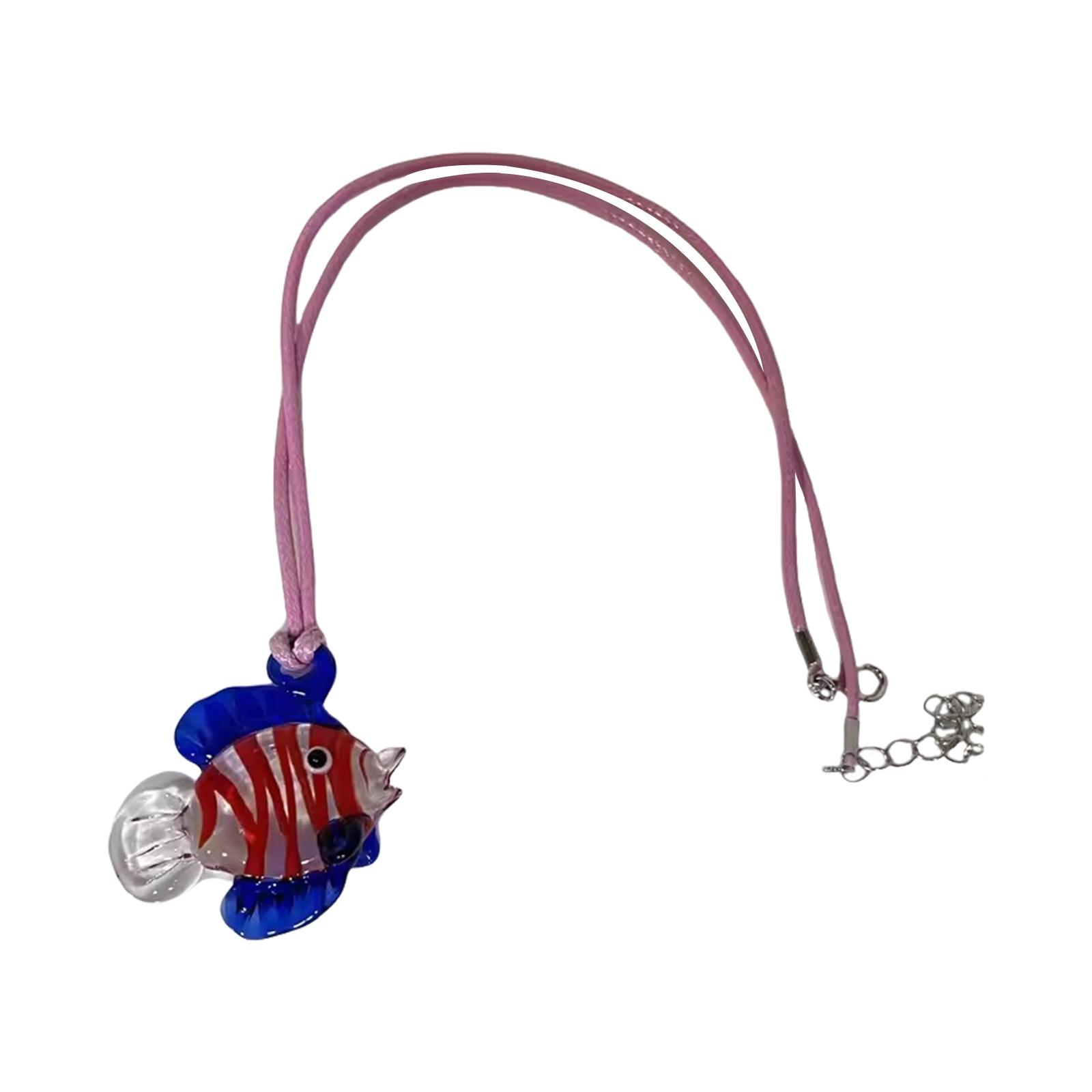 

Stylish Necklace Fish Shape Pendant Necklace Adjustable Length Necklace Fashion Neck Jewelry for Daily and Party Wear