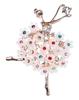 Blucome New Rhinestone Ballet Girl Brooch for Women Baroque Trendy Elegant Circle Brooch Pins Party Wedding Gifts