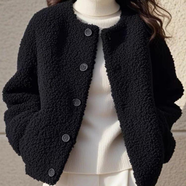 

Women s Black Lambswool Short Jacket - Stylish, Warm, Casual for Spring and Autumn M 47.5-52.5 kg