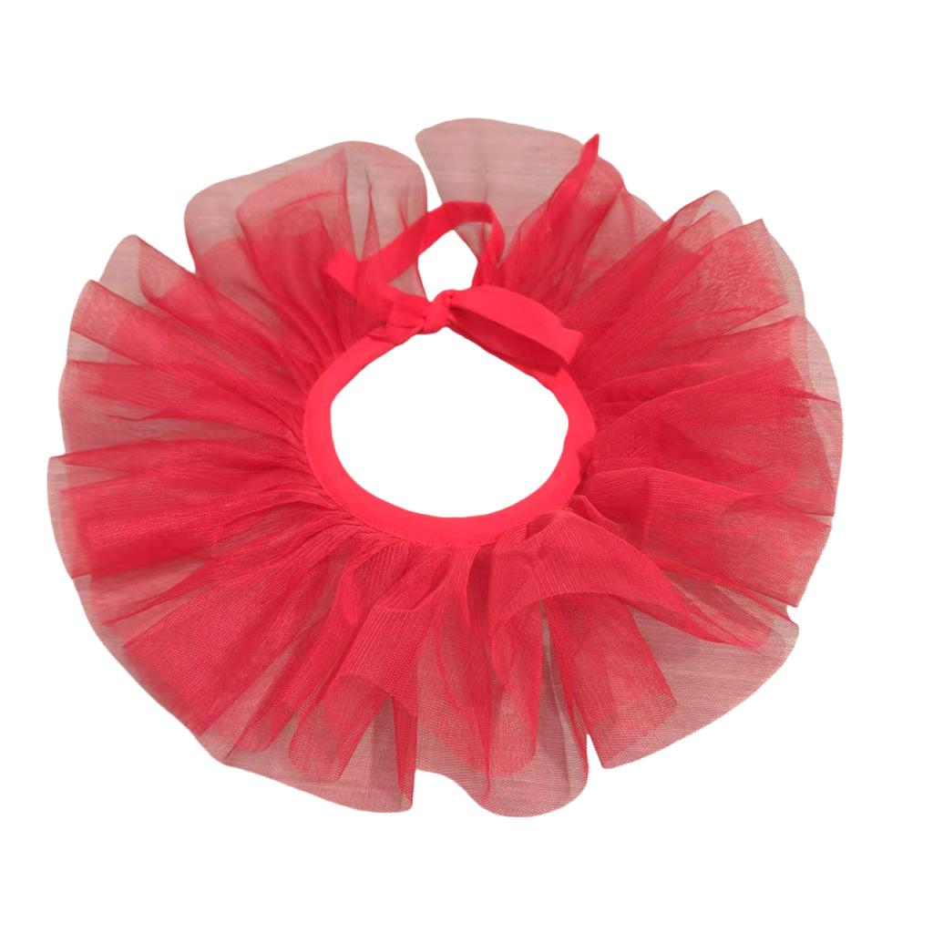 Retro Ruffled Tulle Faux Collar Choker Necklace for Toddler Girls Layered Mesh Neck Ruff Victorian Renaissance Neckwear