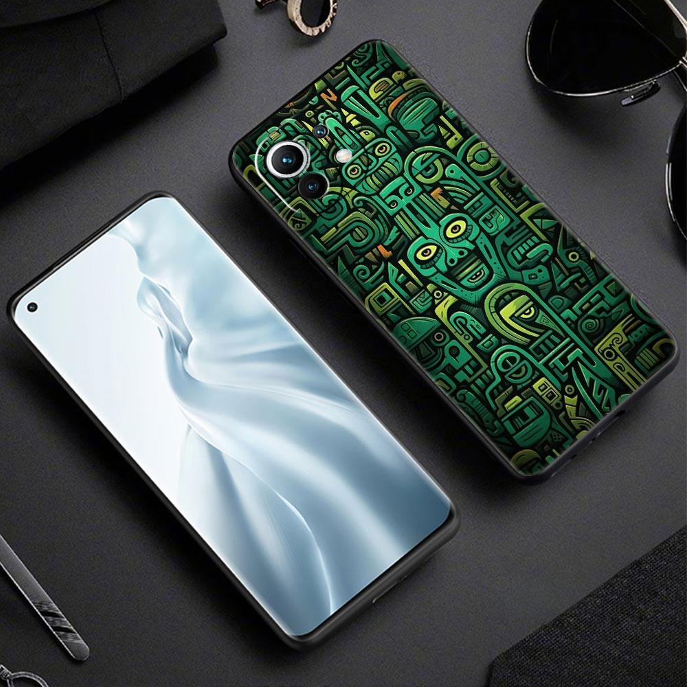 Vintage Totem Painting Phone Case Cover for Xiaomi Mi 17 15 14 13 12 11 Ultra 15T 14T 13T 12T 11T Pro Lite 5G Soft TPU Shell Bag