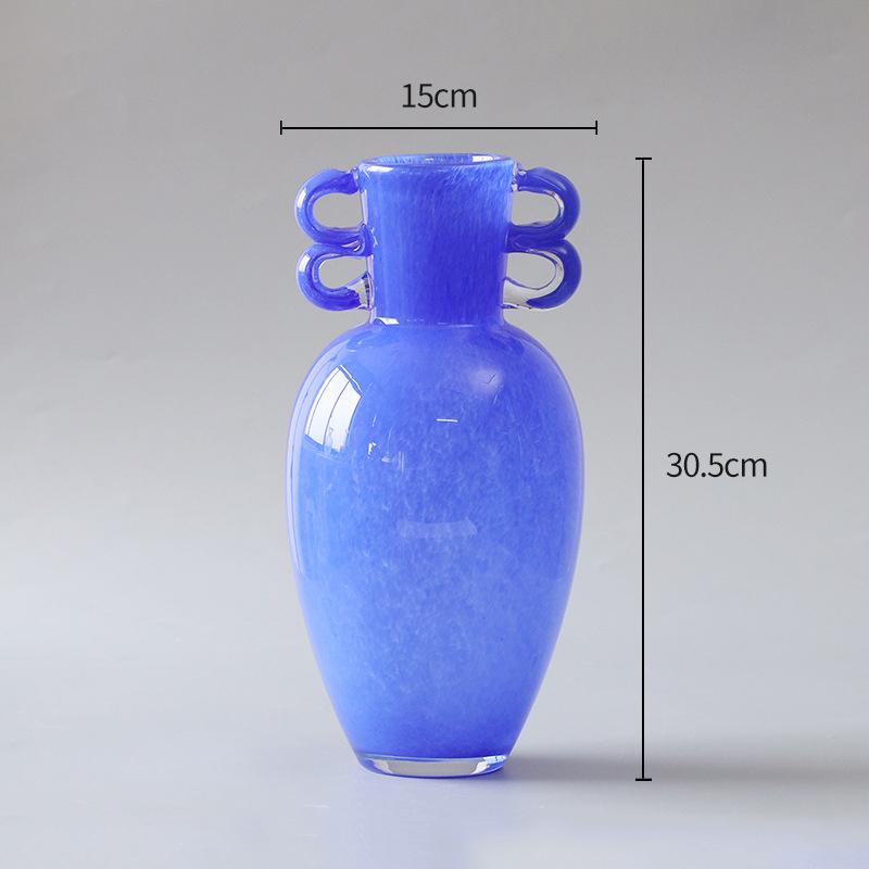 

Creative Candy Color Glass Vase Modern Design Plant Pots Desk Decoration Flowers Arrangement Floral Vases Room Aesthetic Decor синий