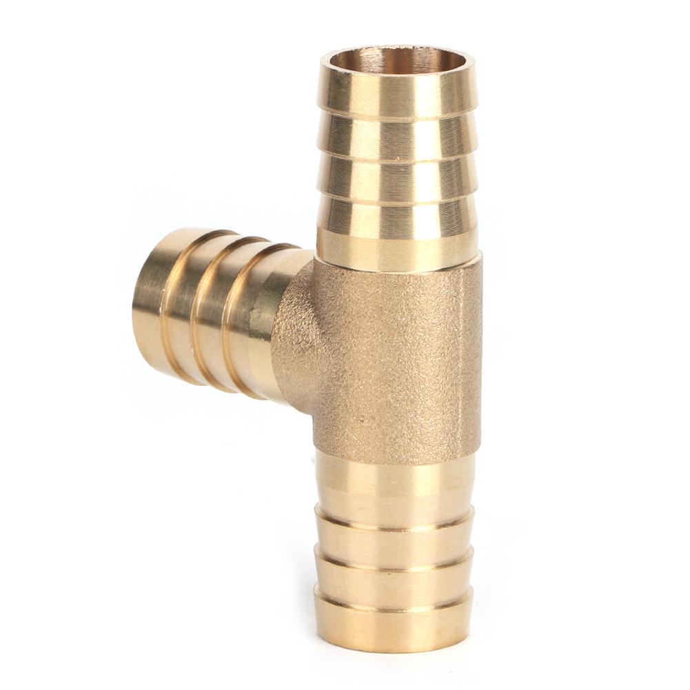 

2pcs 3 4in Tee Thread Hose Brass Pipe T Fitting Barb for Gas Fuel Water Air