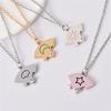 4pcs Colorful Sun Moon Nebula Necklace Fashion Cute Cartoon Pendant DIY Jewelry Accessories Birthday Party Gift Wholesale 2026