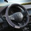 Car Steering Wheel Cover D-Shaped Handlebar Cover Summer Breathable Non-Slip Sweat-Absorbent Linen All-Season Universal Cartoon Cute for Women