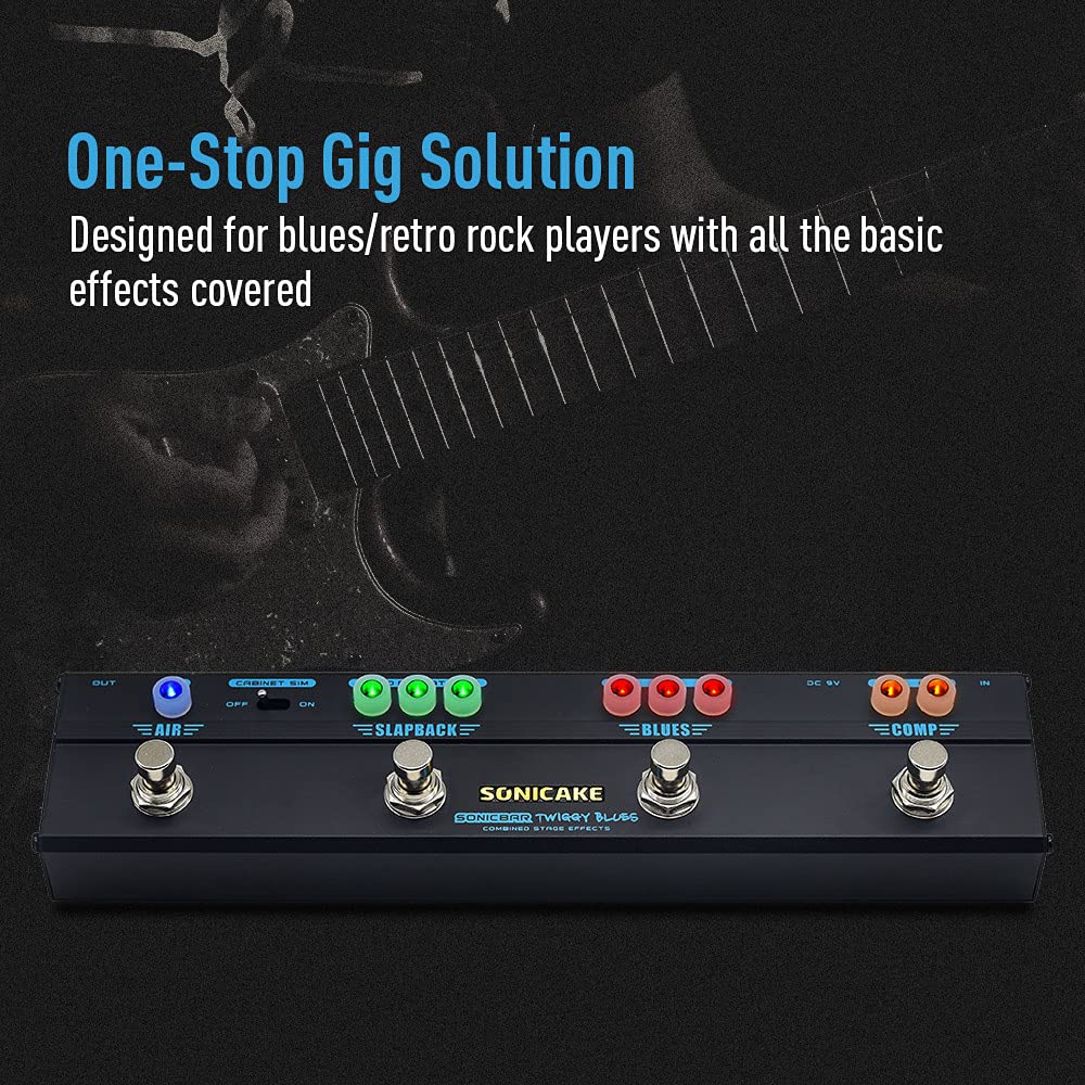SONICAKE Delay Reverb Compressor Overdrive Pedal Twiggy Blues & & & Multi-Effects