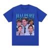 Summer Mens Letter Portrait Printed Round Neck Tshirt Unisex Retro 100Pure Cotton Soft Breathable Holiday Short Sleeved Shirt
