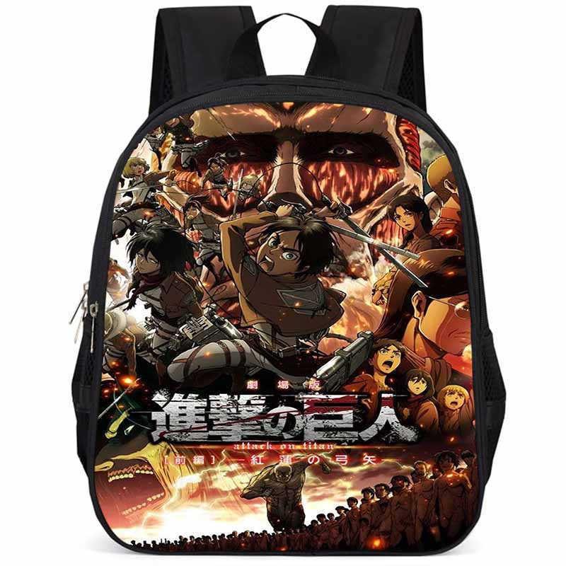 Durable Attack On Titan Backpack For Elementary Students 15 Inch Large Capacity