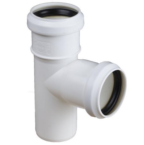White Sewer Tee 32/32 Mm, 90 Degree Angle