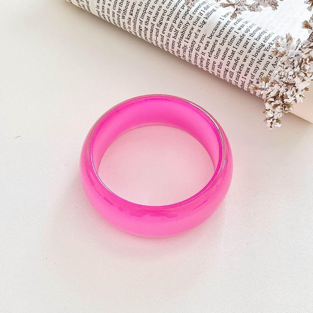 Bright Color Chunky Bangles Round Resin Bracelets New Lady's Bracelet  Gifts