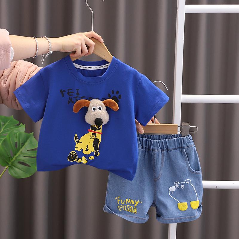Kids Clothes Summer Children Boy Girls Cartoon T Shirt Shorts 2Pcs/sets Baby Toddler Clothing Infant Sportswear