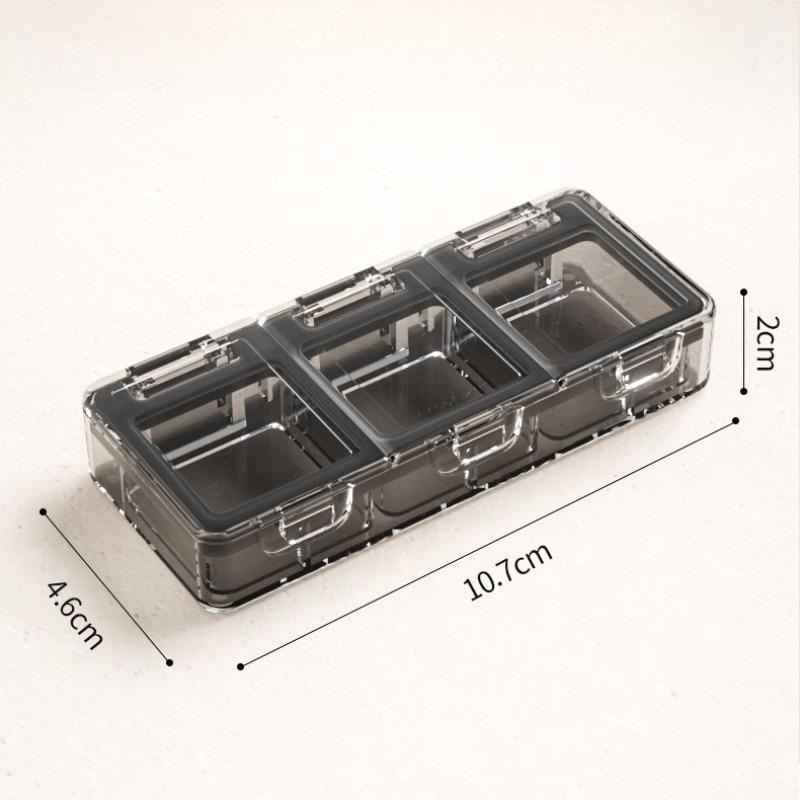 1PC Portable Three Compartment Medicine Box Storage Box with Moisture-proof Sealing for Drug Storage