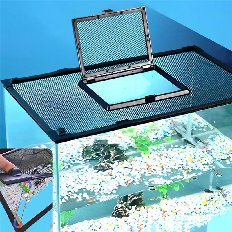 AD23-DIY Magnetic Aquarium Lid Fish Tank Hood Top Cover Anti-Jumping Net Cover Mesh To Protect Fish Jumping Out Of Fish Tan